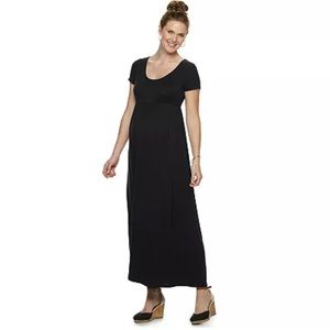 Maternity a:glow™ Scoopneck Maxi Dress Size Medium- Black